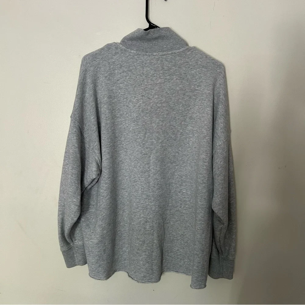 Aerie Gray Quarter-Zip Sweatshirt • Lightweight Pullover • Size Medium • - Picture 3 of 3